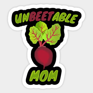 Unbeetable Mom Beet Design Sticker